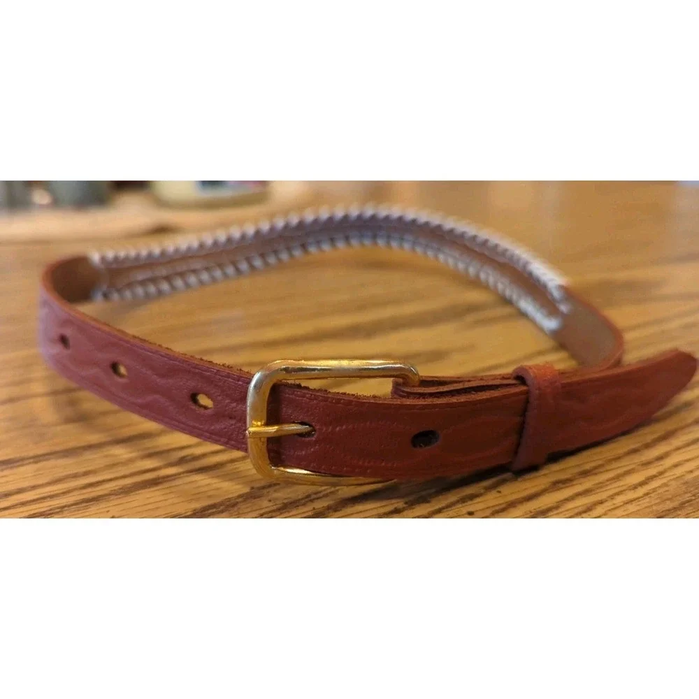 NOS Magic Forest Lake George NY Novelty Beaded Leather Belt Kids Youth Adult 24